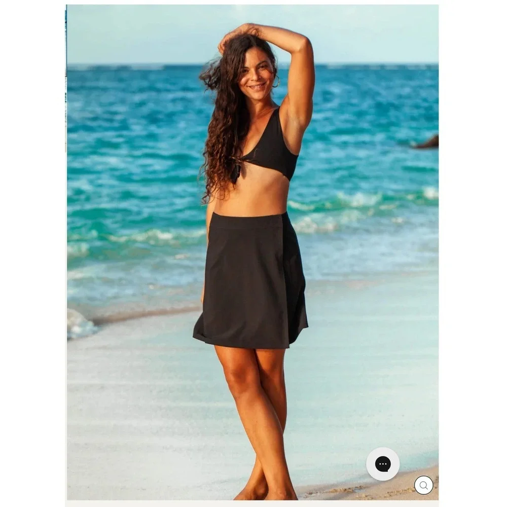 RipSkirt Hawaii‎ Black Wrap Skirt Length 2 XXL Beach Vacation Travel Resortwear